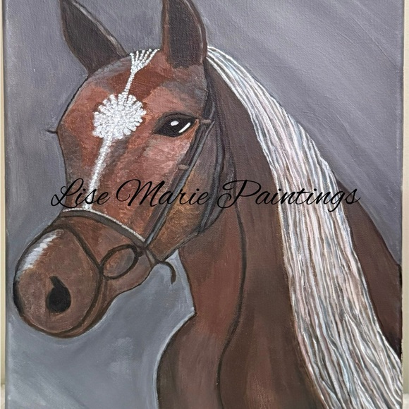 Horse Acrylic Painting Original on Canvas by Artist - Picture 1 of 1